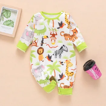 

bunvel Summer Cotton Newborn Costume Outfits Clothes Horse Tiger Bird Cartoon Pattern Toddler Newborn Baby Girls Boys Rompers