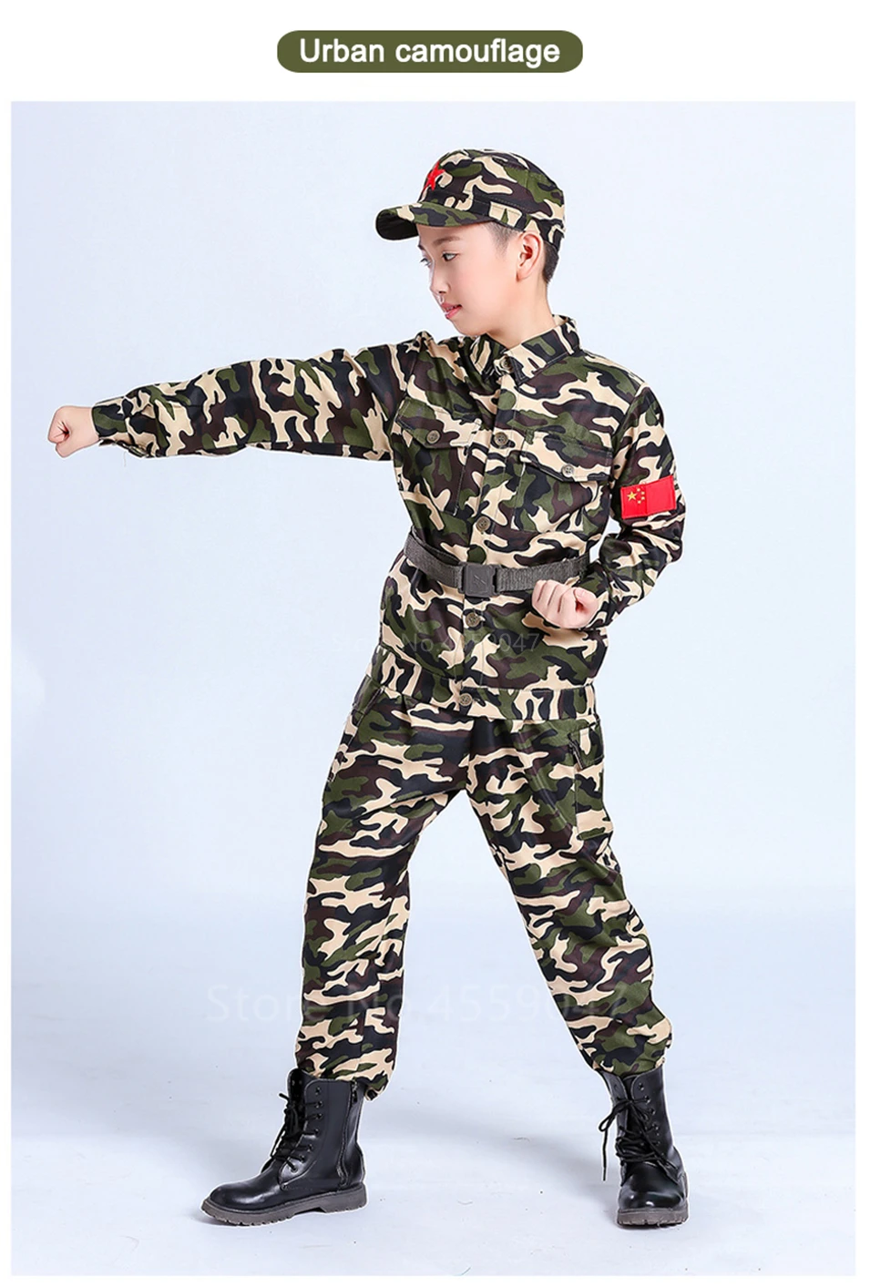 Children Camouflage Tactical Uniforms Hunting Set Men Military Clothing Combat Jackets Pants Kids Army Clothes Cosplay Costumes