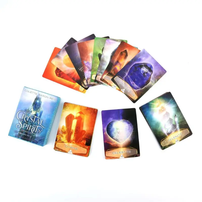 

Crystal Spirits Oracles 58-Card Deck and Guidebook Full English Tarot Cards Game 24BD