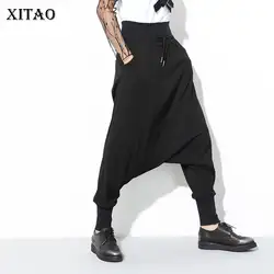 XITAO, уличные штаны в стиле хип-хоп, черные, плиссированные, с эластичной резинкой на талии, тонкая женская одежда 2019, новые свободные