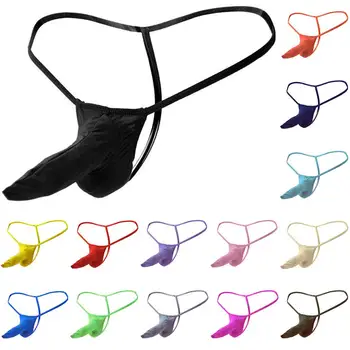

2020 Men's Sexy Lingerie Underwear Mens G-String Thong Panties Bikini Gay Men Briefs Solid G-string Thongs Men's Panties Briefs