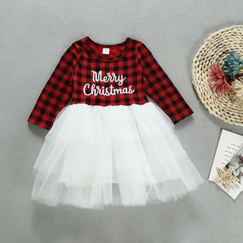 

Toddler Dress Girl kids dresses For Girls Infantil New Years Christmas Baby Girl Dress Casual Patchwork Long Sleeve Girl vestido