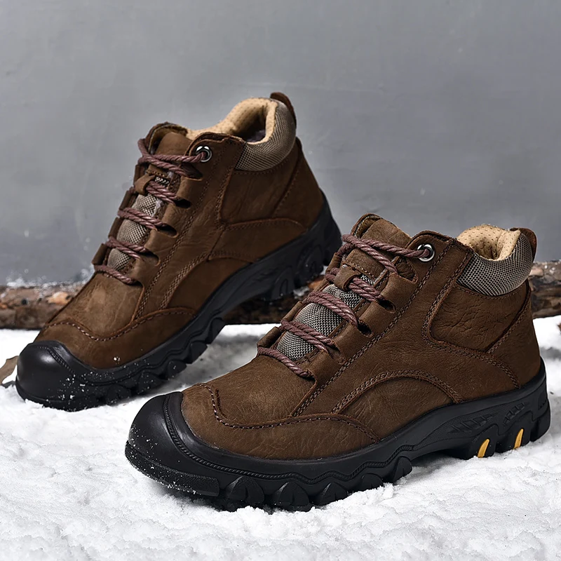 38-46 зимние ботинки теплые Нескользящие удобные зимние ботинки для мужчин#8090