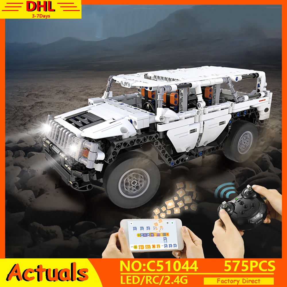 

City Technic Car Series The Warrior H2 Remote Control Car Model Building Blocks Bricks Racing Car AWD SUV Toys For Kids Gifts