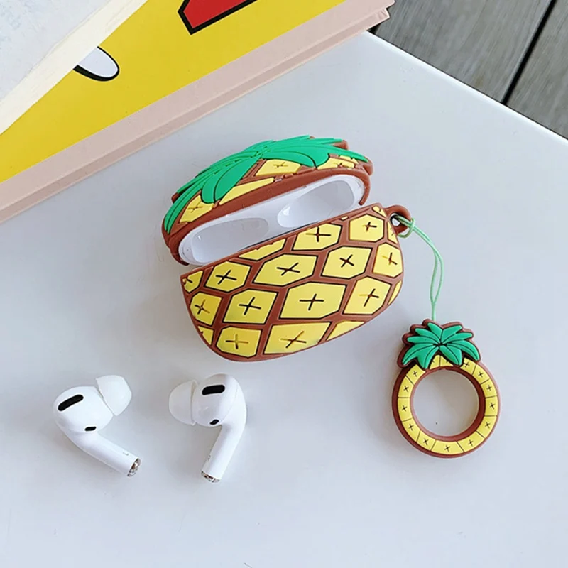 Симпатичные 3D Pine apple Фрукты противоударные чехлы для наушников для apple Airpods Pro Беспроводная Bluetooth гарнитура Защитная силиконовая крышка