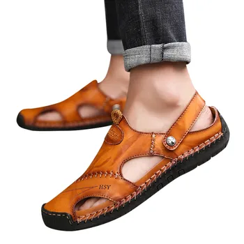 

Vogue Men Sandals Summer Men Shoes Breathable Walking Beach Sports Slippers Outdoor men\x27s Shoes Casual Leather 18Apl23