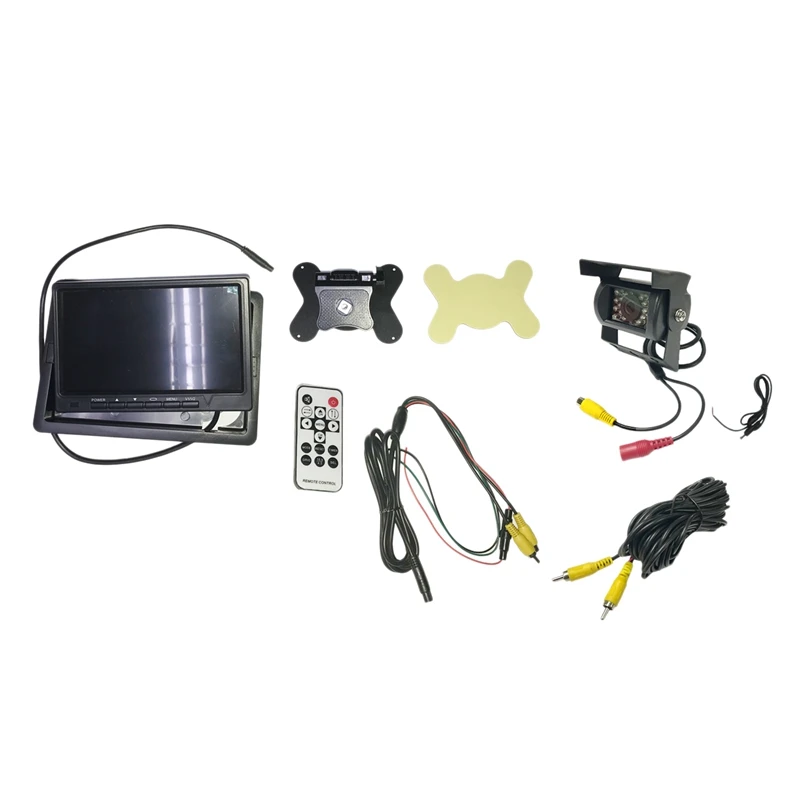 

7 Inch Tft Lcd Color Monitor Rear View Monitor 2 Channel Video Input Reverse 18 Ir Led Camera