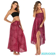 New Fall Red mandala floral flower printed Thai skirt plus size women halter neck strapy jumpsuit Beach Skirts womens midi skirt New Fall Red mandala floral flower printed Thai skirt plus size women halter neck strapy jumpsuit Beach Skirts womens midi skirt