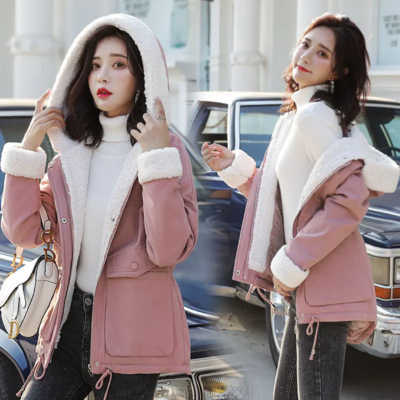 

Fashion Genuine Fur Collar Mantle Embroidered Cotton-padded Clothes Cool by Age Versatile Elegant Slimming Loose-Fit Soft Short