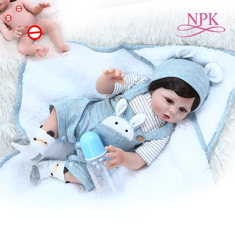 48 см реалистичный младенец Кукла reborn baby doll полный мягкий, силиконовый, гибкий милый, для новорожденных с одеялом