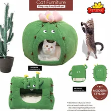 YMPET Cactus Pet Tent Creative Cat Tent Warm Yurt Cat Tent Dual-use Zipper Dog Tent
