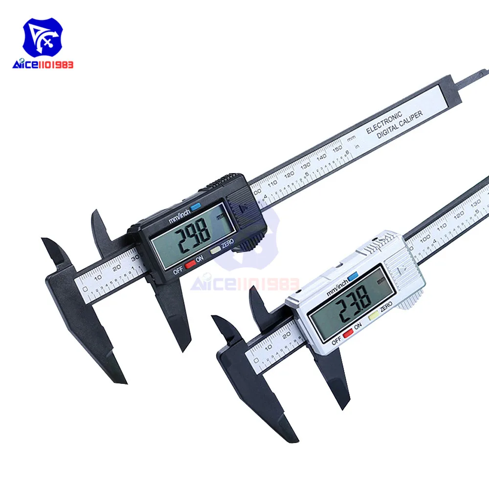 6" 150mm Carbin Fiber Electronic Digital Vernier Caliper Micrometer Guage LCD US 