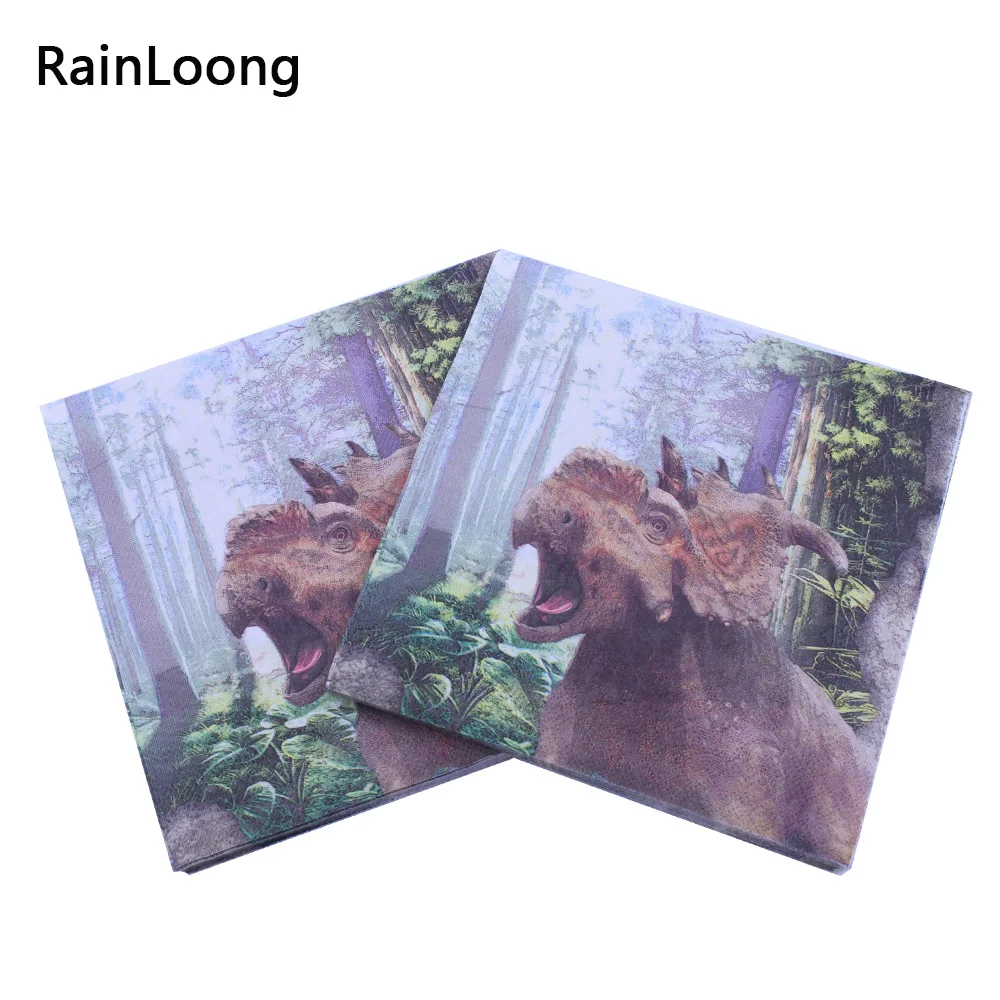 [RainLoong] принт с героями мультфильмов, с рисунком бумага с динозаврами салфетки для вечерние декоративный декупаж 33*33 см 5 пакетов(20 шт./упак - Цвет: as picture
