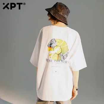 

XPT national tide couple wear 2020 new short-sleeved summer loose t-shirt male ins trend vibrato half-sleeved t-shirt pure cotto