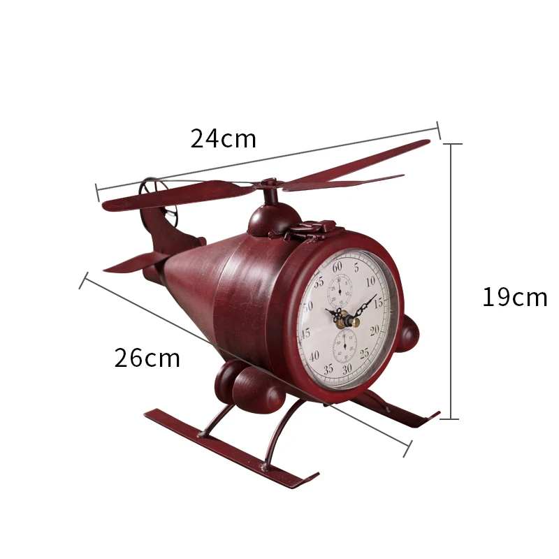 Европейские ретро креативные настольные часы из кованого железа Самолет настольные часы украшение для дома Бар Кафе офисные настольные часы прикроватный подарок