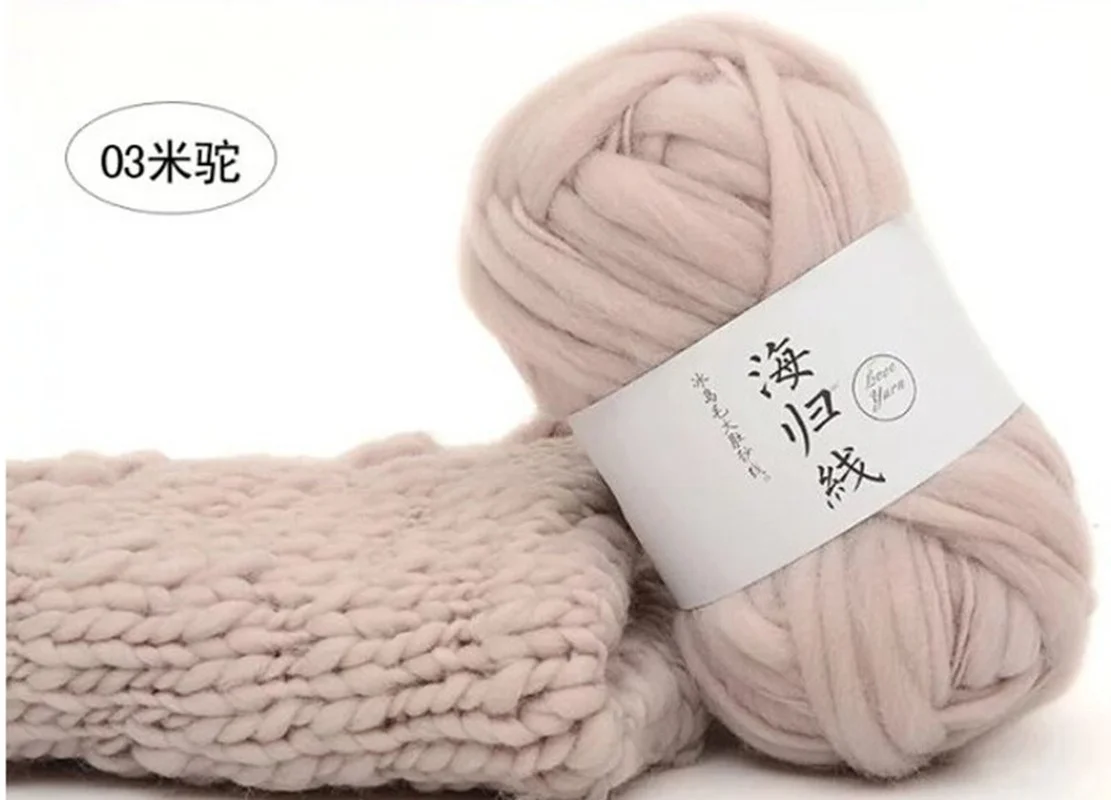 Icelandic Plush Wool Sweater Chunky Yarn Super Bulky Arm Knitting 50g/pcs Coarse wool scarf hat changing line | Дом и сад