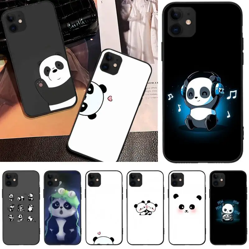 

LJHYDFCNB Cute panda Newly Arrived Black Cell Phone Case For iphone6 6s plus 7 8 7 8 plus X XR XS MAX 11 Pro Max Cover