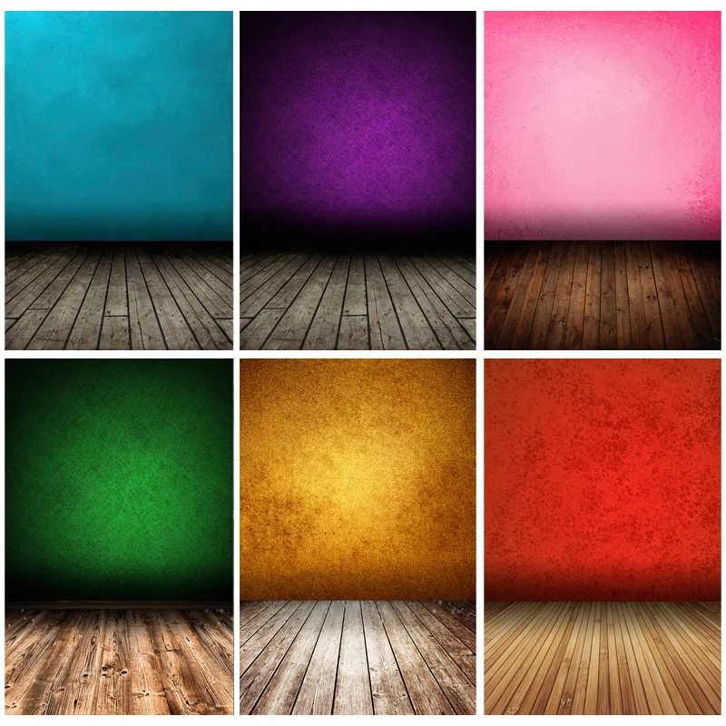 

ZHISUXI Old Vintage Gradient Solid Color Photography Backdrops Props Brick Wall Wooden Floor Baby Photo Backgrounds MB-02