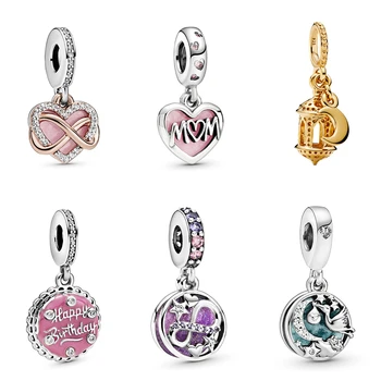 

New High Quality 925 Sterling Silver Arab Lantern, Infinite Heart, Rose Birthday Cake Dangle Charm Fit Pandora Bracelet DIY Gift