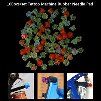 

100Pcs Silicone Grommet Rubber Tattoo Machine 'T' Needle Pad Nipple Grommets Hat Body Art Accessory Tattoo Airbrush Needle
