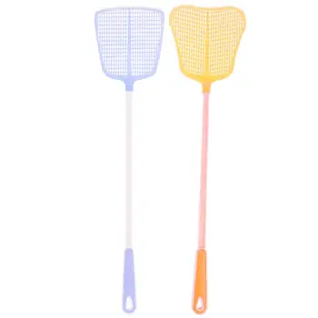 

2pcs Plastic Mosquito Flyswatter Practical Fly Swatter Manual Swatter Pest Control Tool With Long Handle For Bedroom Room Home