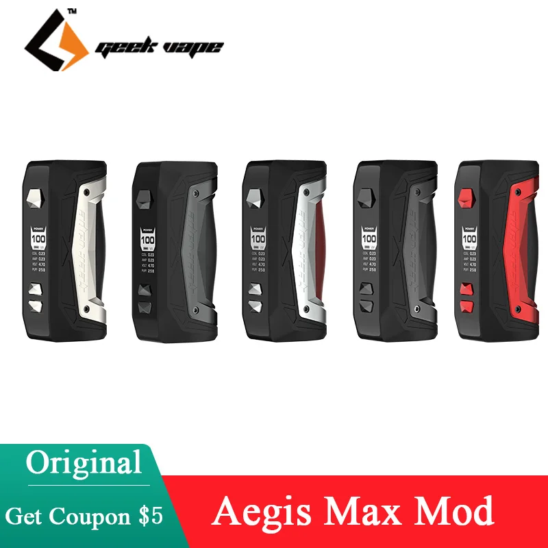 Оригинальный бокс-мод GeekVape Aegis Max 100 Вт с поддержкой батарейки 18650 21700 подходит для