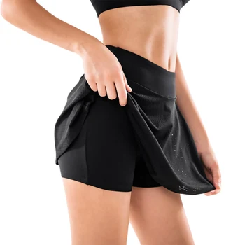 

Sport Skirt Women's Tennis Skirts Breathable Fitness Yoga Badminton With Inner Shorts Golf Skirt Runing Tennis Dress hot