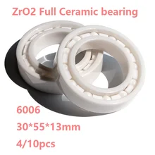 Rodamientos de bolas de cerámica de Zirconia, 4/10 piezas, 6006, 30x55x13mm, ZrO2, 30x55x13mm