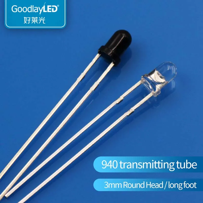 1000PCS F3/3mm Through Hole Light IR LED Receiver 940nm Infrared Receiving 850nm Light-Emitting Diode Lamp | Лампы и освещение