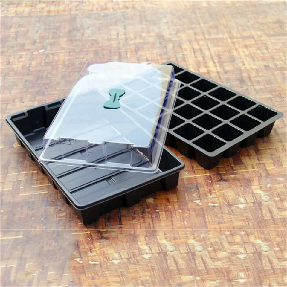 24 Cells Plant Seeds Germination Tray Nursery Pots Succulent Planter Flower Pot with Lids Hydroponic Grow Box Seedling | Дом и сад