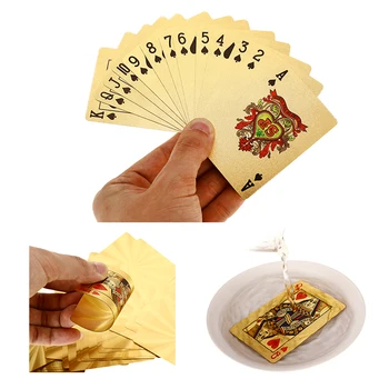 

2020 New Gold Waterproof Poker Set Gold Foil Playing Cards Collection Magic Board Game Gift Collection for Sale