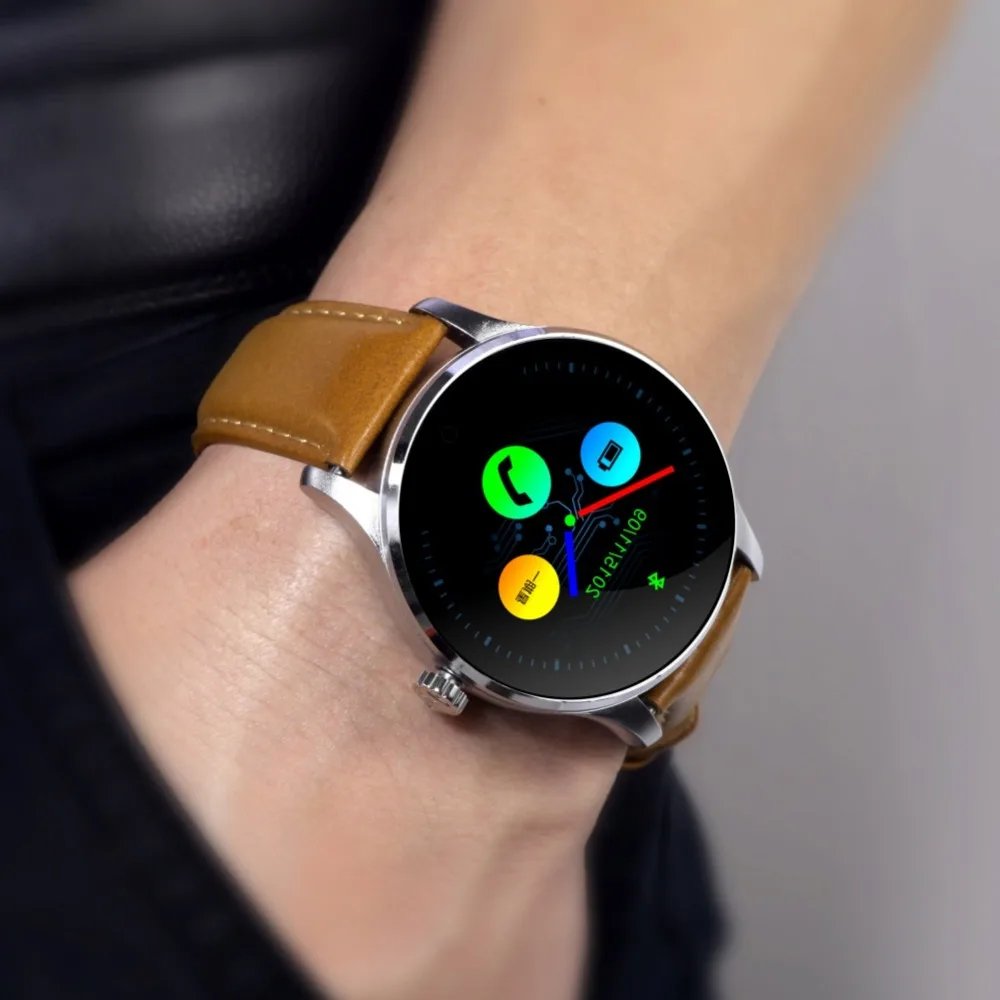 EDAL K88H Original Android Smart Watch MTK2502C Man Smartwatch 1.22 inch Alarm Clock Wristwatch for Adults New
