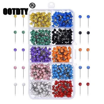 

500pcs/set 10 Colors Push Pins Round Plastic Head With Steel Point Assorted Colourful Pins dropshipping