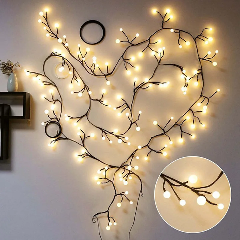Топ! Led кольцо света ветка гибкие гирлянда из ротанга Сказочный свет