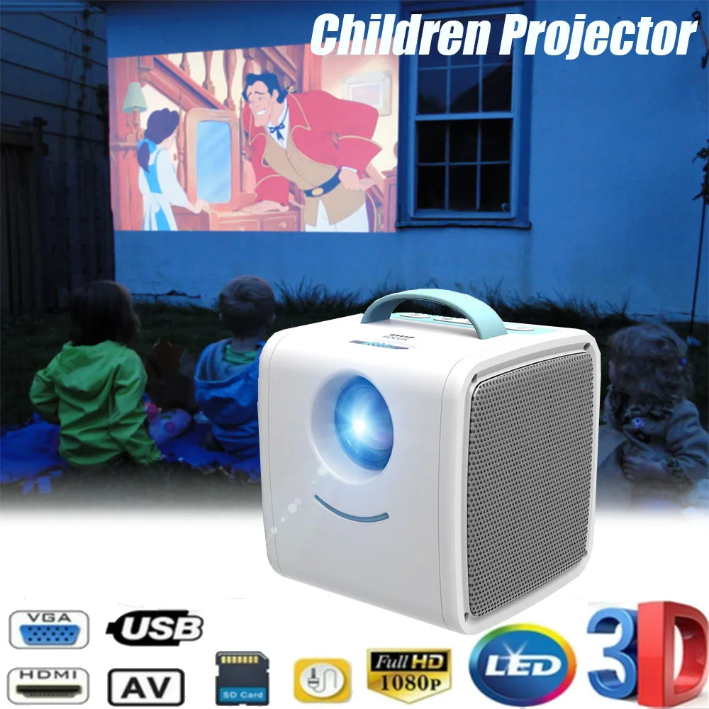 Best Q2 Mini Projector Portable LED Mini Home Theater projectors LCD 30 Lumens 1080P Childrens Kids Education Projector Cinema Beamer