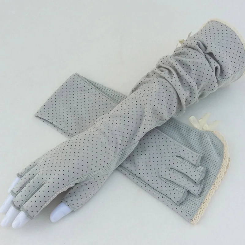B88 Gray Женские Спортивные Перчатки для фитнеса, велоспорта, защита от солнца, сенсорный экран, длинные перчатки для полных пальцев, женские хлопковые модные перчатки для вождения на полпальца, B91 - Цвет: B88 Gray