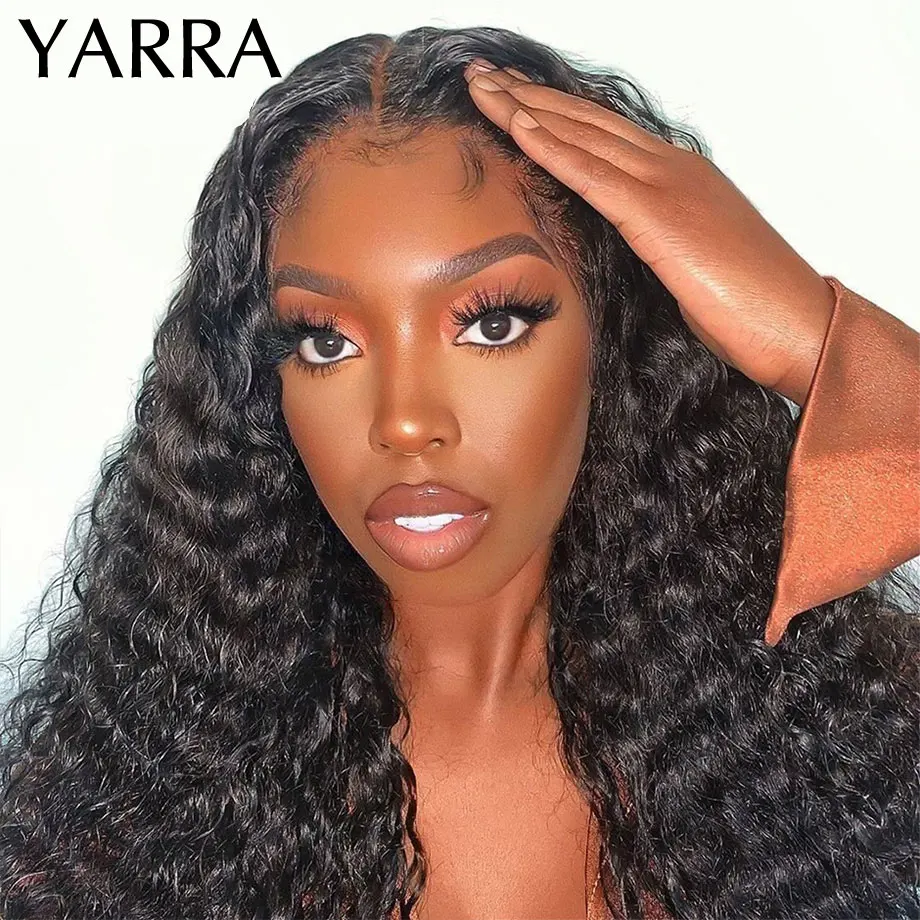 Pacotes com Fechamento Feixes de Cabelo Humano com Fechamento Onda Profunda Rendas Arrancadas Cabelo Brasileiro Remy Yarra 4x4 Pré 10 High Quality Apliques e perucas