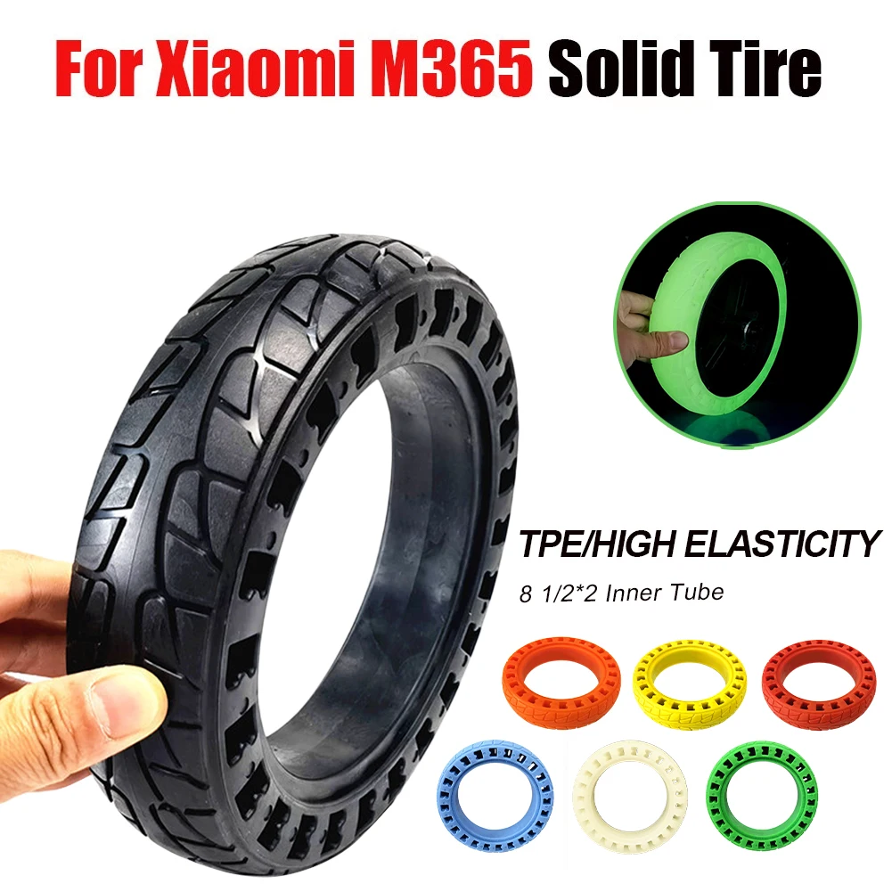 Electric Scooter Noctilucous Rubber Tire 8 1/2*2 Solid tire Shock Wear