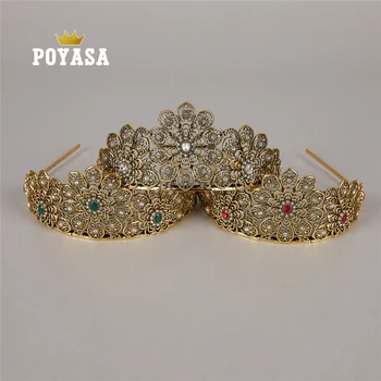 

2020 April Crystal Flower Bridal Crown For Women New Tiaras Big Wedding Hair Jewelry Crowns