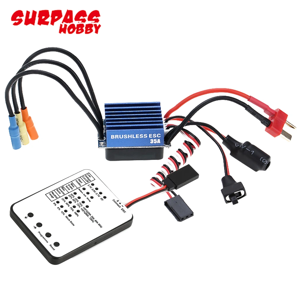 RC 2845 4370/3930/3800/3100KV бесщеточный мотор + 35A ESC и светодиодный карточка программы для 1/14