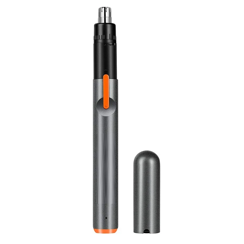 Black Usb зарядка триммер для волос в носу Бесшумный Мотор беспроводной электрический триммер для волос в носу для мужчин и женщин с двойными краями лезвия безболезненная отделка - Цвет: Black