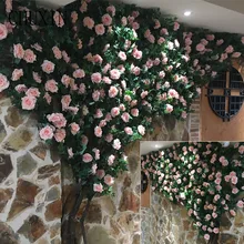 120 см/180 см искусственные розы из ротанга Свадебный настенный фон украшение имитация цветок отель Добро пожаловать фестиваль вечерние декор стен