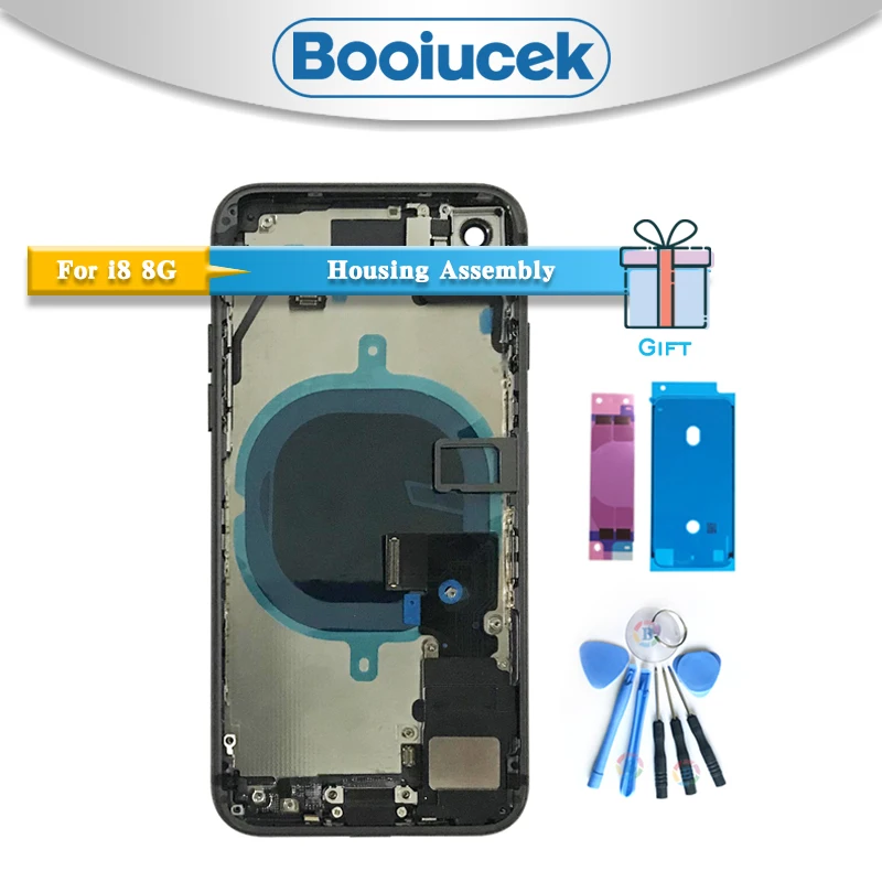 High Quality For iphone 8 Plus 8G i8 X Back Housing Full Assembly Battery Cover Door Rear Middle Frame Chassis with Flex Cable
