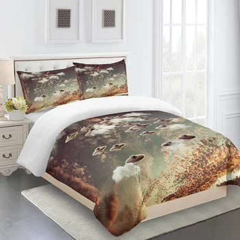 

Comforter Bedding Sets Queen Designer Customizable Duvet Cover Home Textile Pillowcases Full Size for Girls Carton Dreamlike