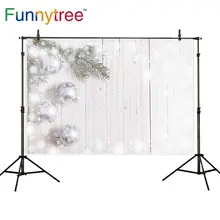 Фон Funnytree для фотосъемки с изображением зимнего колокольчика рождественской новогодней доски Bokeh