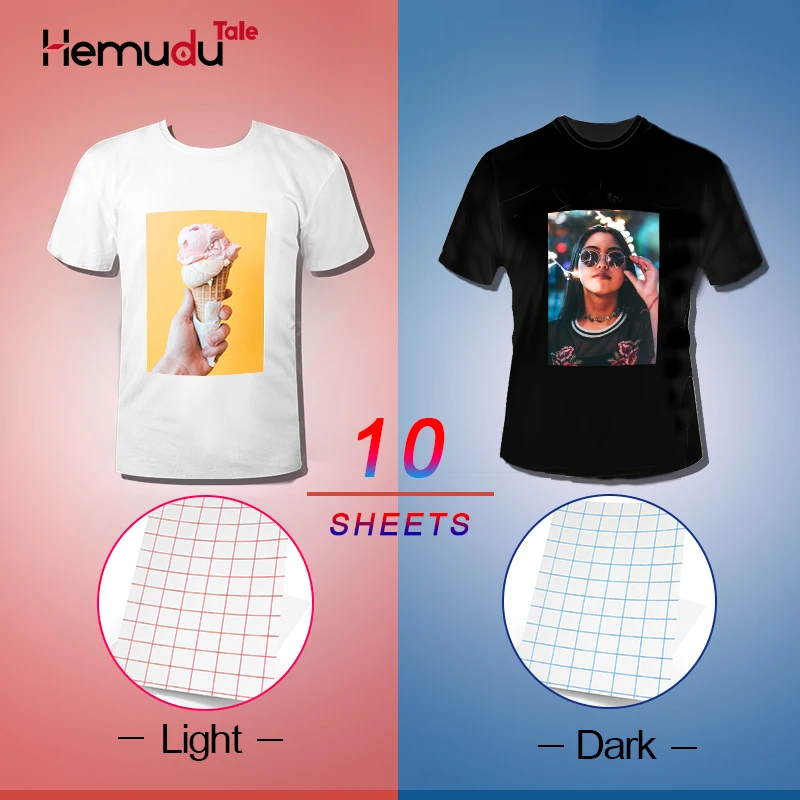 G goedkoop tijdelijk A4 10 Sheets T-shirt Transfer Photo Paper Inkjet For Dark Or Light Color  Fabric Cotton Garment - Transfer Paper - AliExpress