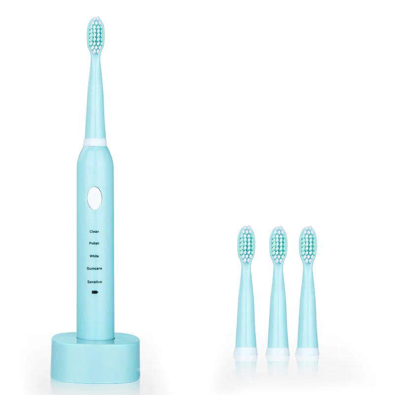Sonic Electric Toothbrush Battery Operated With 4x Brush Heads Oral Hygiene Health Products Usb Rechargeable Toothbrush Blue Sonic Electric Toothbrush Battery Operated With 4x Brush Heads Oral Hygiene Health Products Usb Rechargeable Toothbrush Blue
