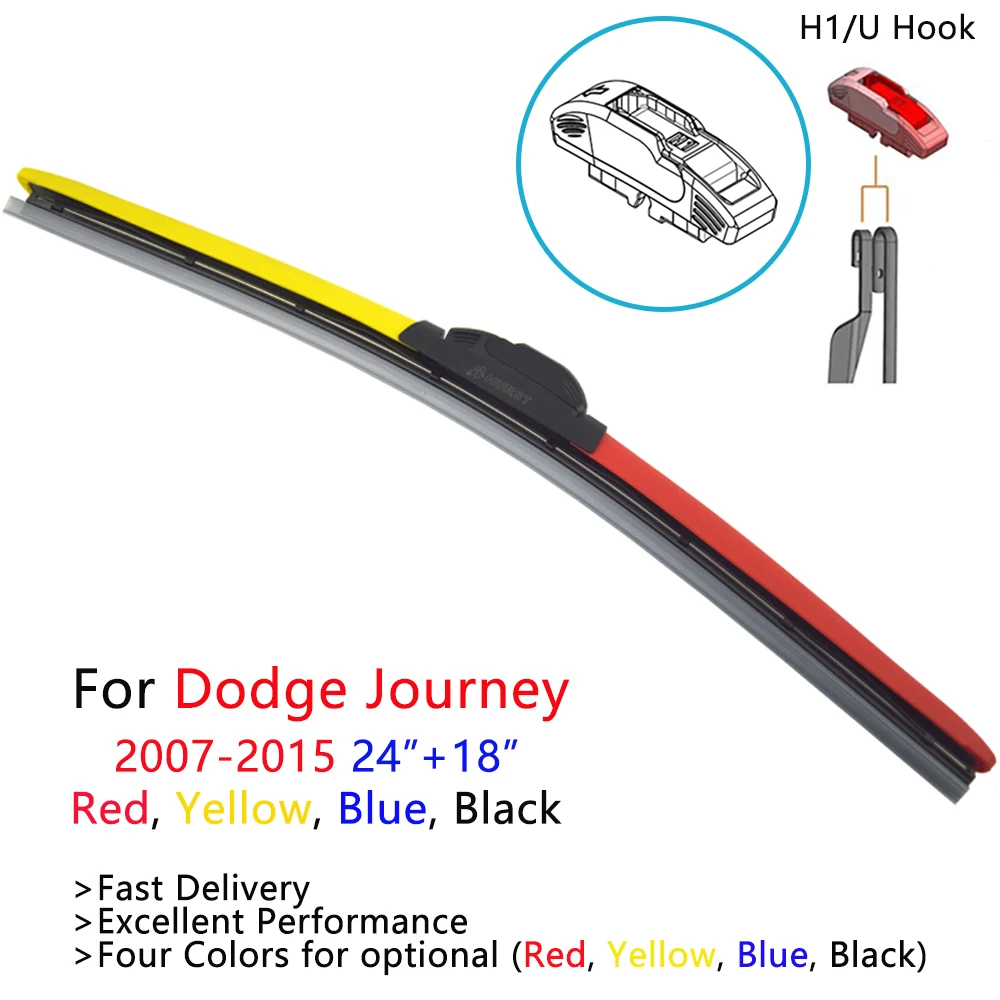 Разноцветные щетки стеклоочистителя HESITE для Dodge Journey Car Crossroad SE 2018 2009 аксессуары 2015
