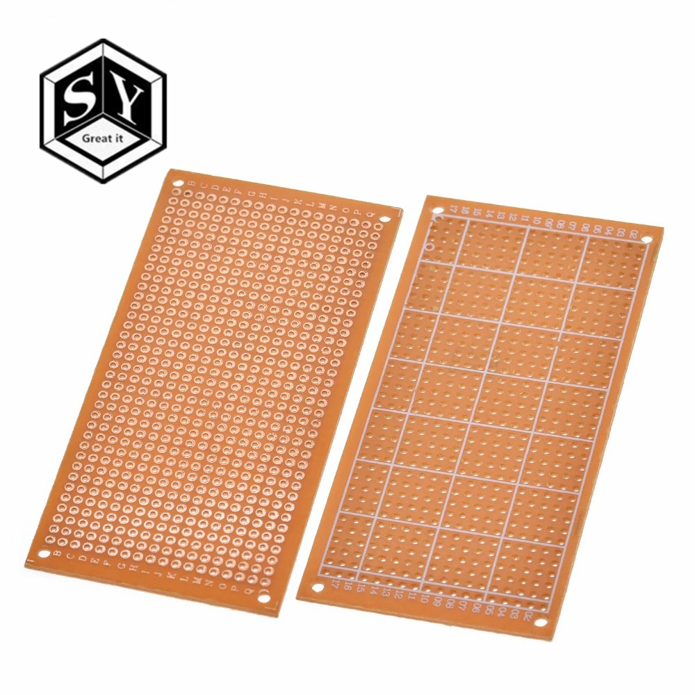 Односторонняя Универсальная 5x10 см безsolderless PCB тестовая макетная плата Медь прототип бумаги Луженая пластина соединительные отверстия DIY