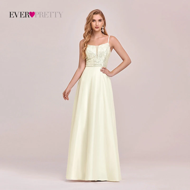 Bridesmaid Dresses Ever Pretty Elegant Sequins A-Line Satin Long Prom Dress With Spaghetti Straps Ball Gown Robe De Soirée Bridesmaid Dresses Ever Pretty Elegant Sequins A-Line Satin Long Prom Dress With Spaghetti Straps Ball Gown Robe De Soirée
